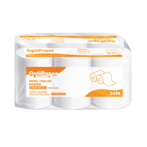 PAPEL TOALHA BOBINA OPTIPAPER 24G FOLHA SIMPLES 6X200M
