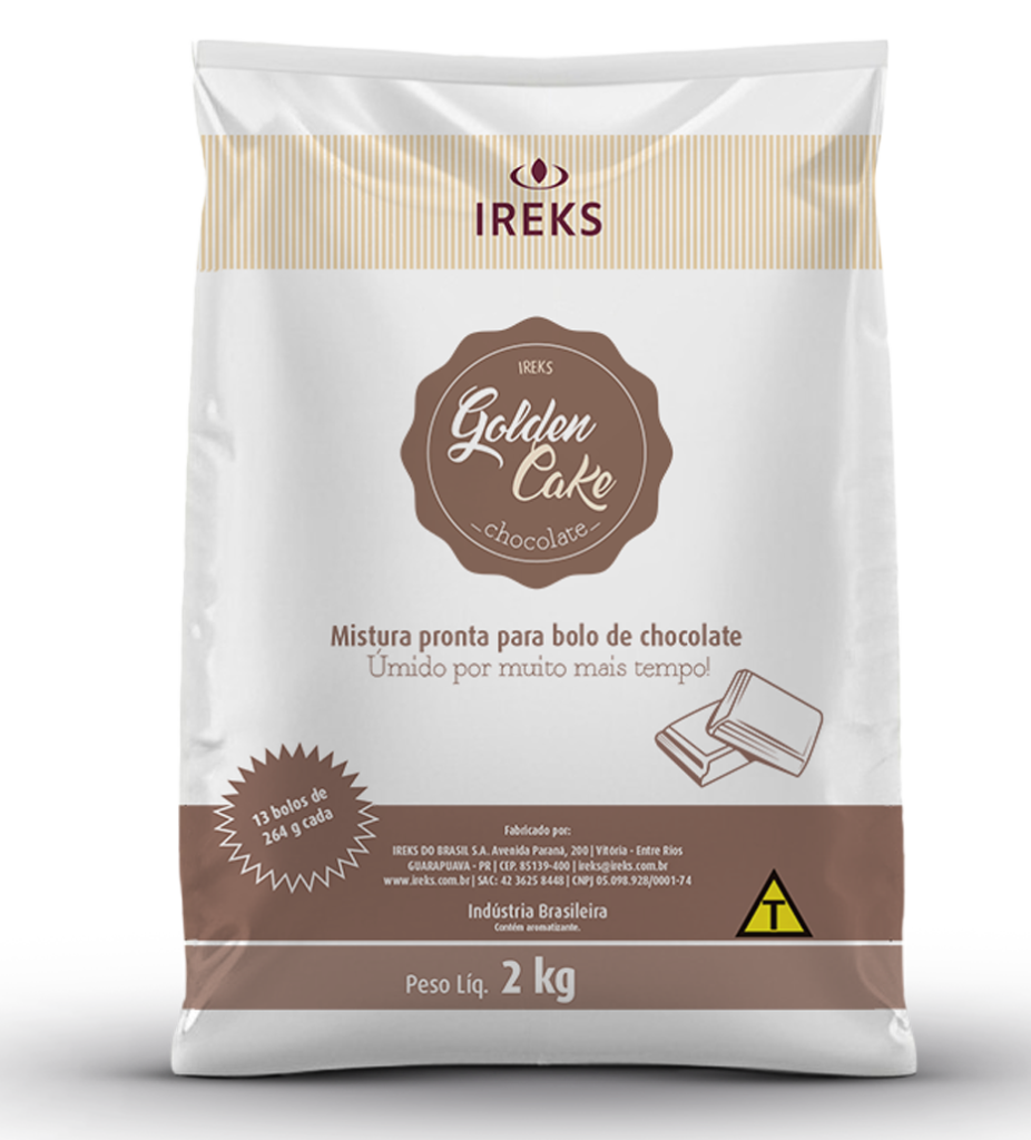 BOLO GOLDEN CAKE CHOCOLATE SACO 2KG IREKS