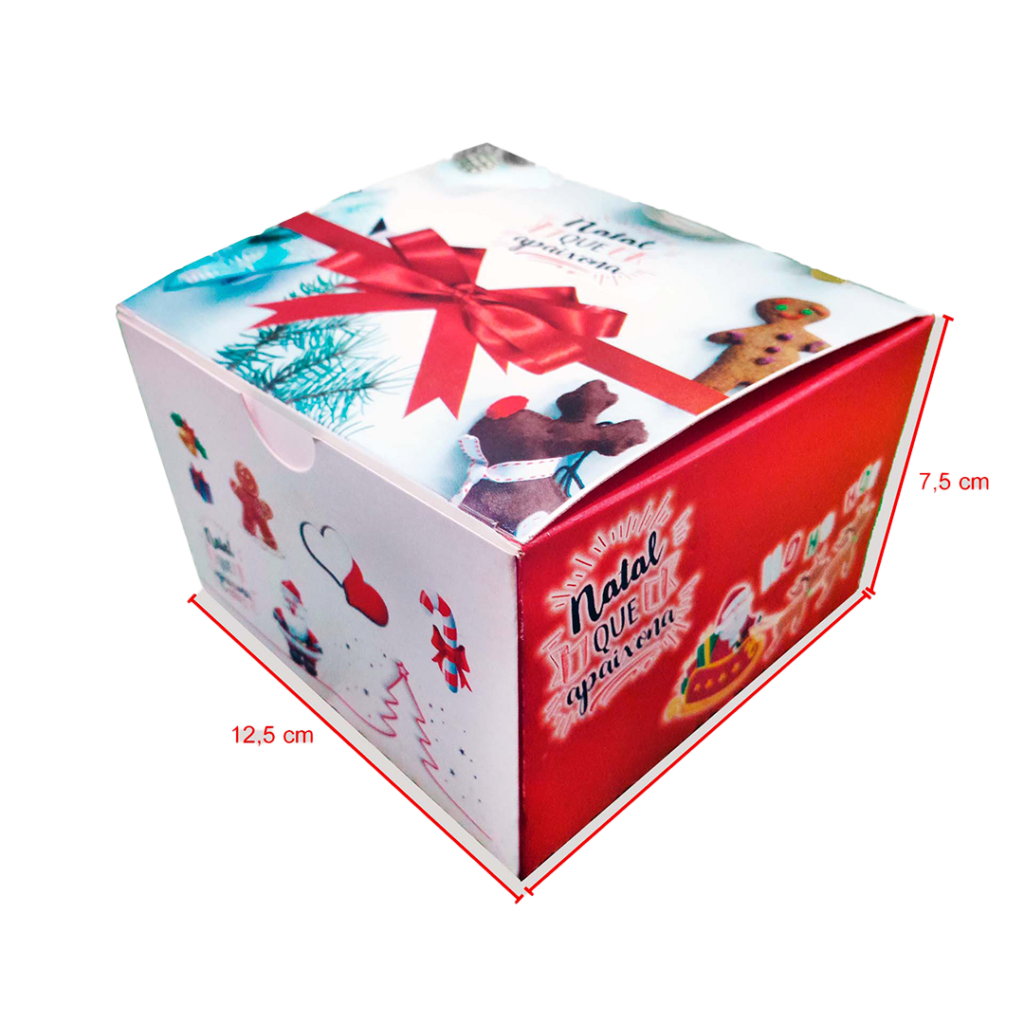 CX LANCHE NATAL 12X12X7 C/100 (IP-F5) IP EMBALAGENS