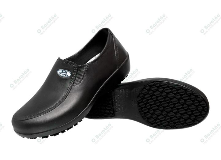 BB95 SAPATO FEMININO ANTIDER PT N 37 SOFT WORKS