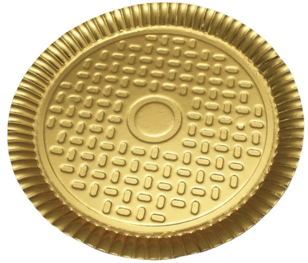 PRATO DOURADO P/BOLO 28CM C/100 (B28D) IP EMBALAGENS