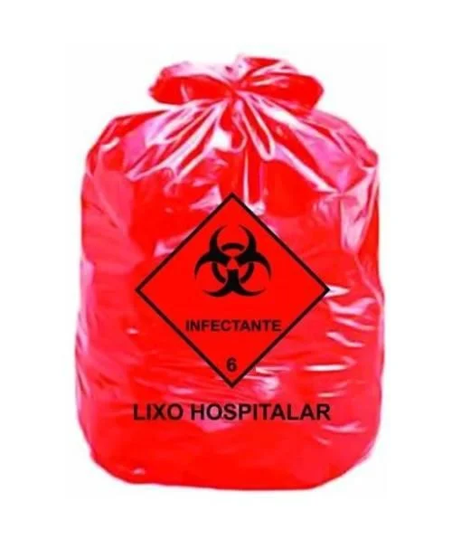 SACO LIXO VERMELH INFECT 100L 20KG C/100 GREEN BAGS