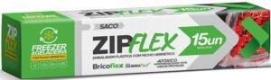 SACO PLAST ZIPFREEZER 18X23CM CX 12X15UN BRICOFLEX