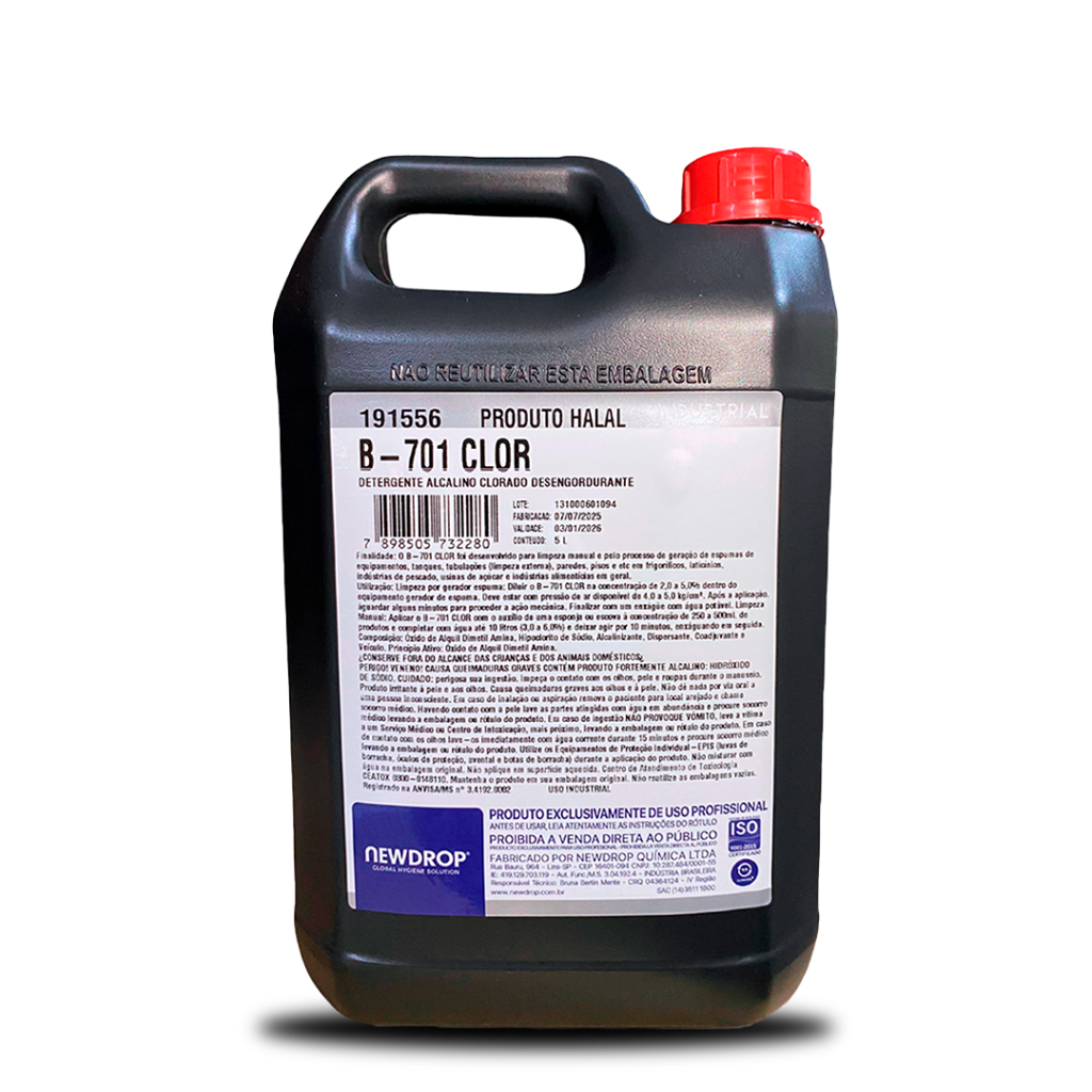DETERG ALCALINO CLORADO B-701 5L NEWDROP