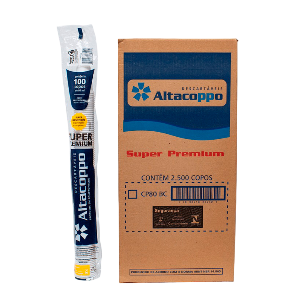 COPO 80ML BRANCO PP CX 25X100 S PREMIUM ALTACOPPO