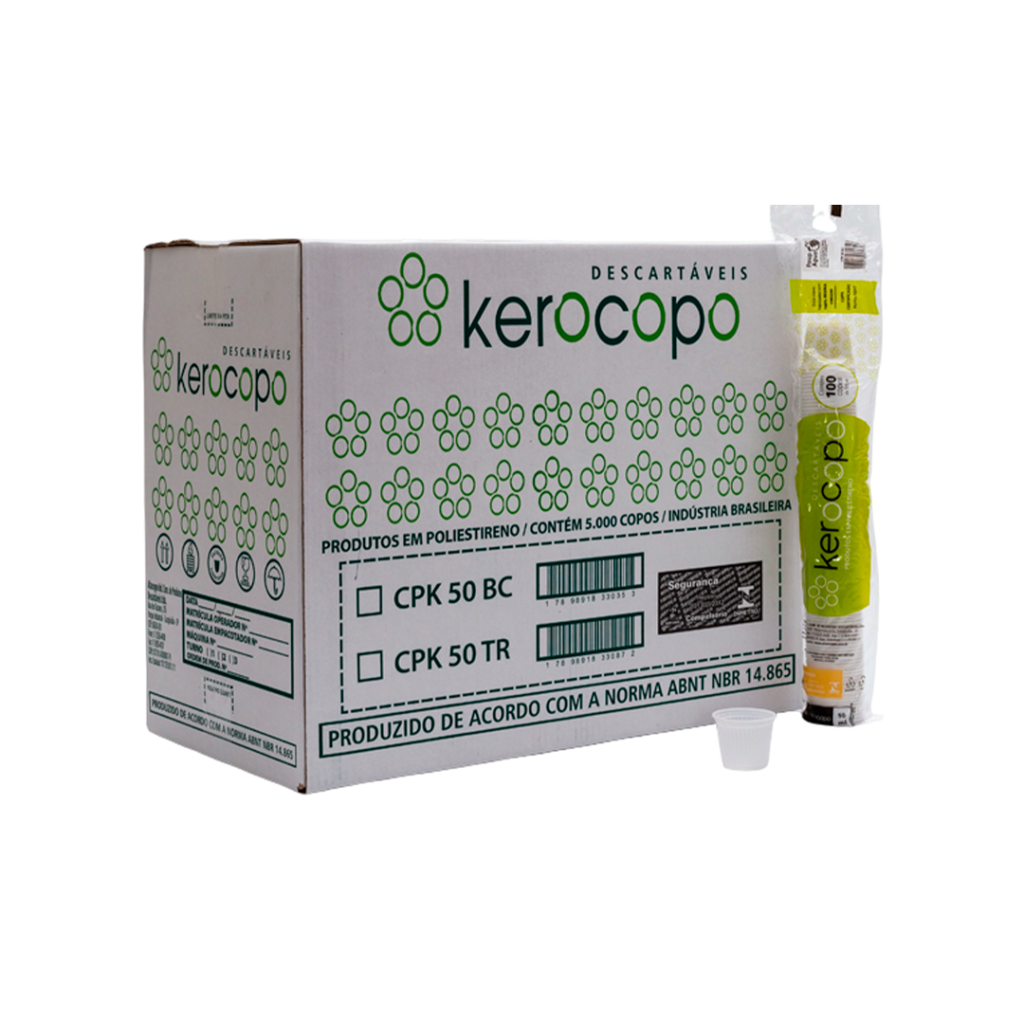 COPO 50ML BRANCO PS CX 50X100UN KEROCOPO ALTACOPPO