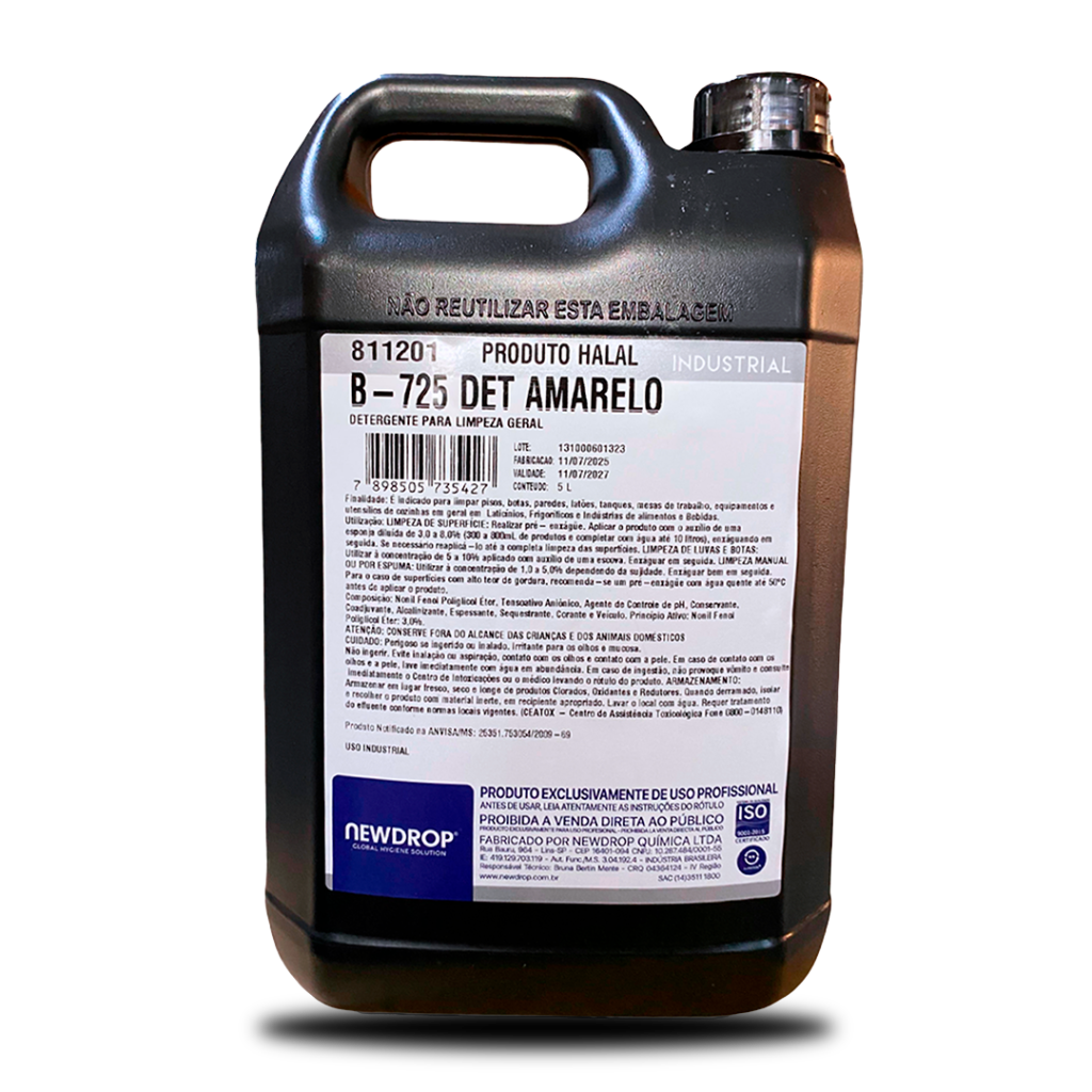 DETERG NEUTRO B-725 AMARELO 5L NEWDROP