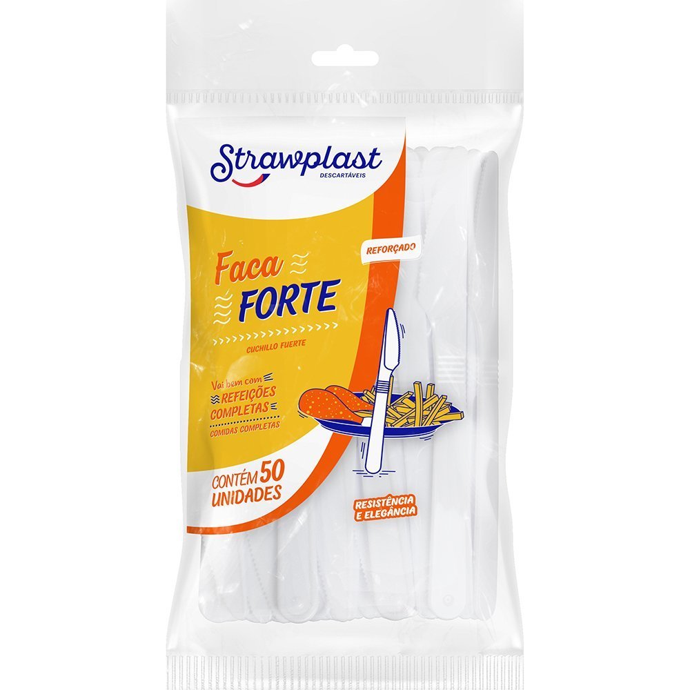 FACA FORTE BRANCA CX 10X50UN STRAWPLAST