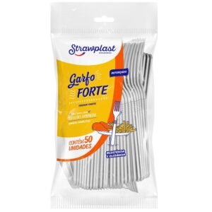 GARFO FORTE BRANCA CX 10X50UN STRAWPLAST