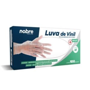 LUVA VINIL DESC S/PO M C/100 NOBRE NOBRE