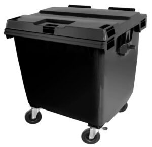 CONTENTOR MOVEL 1000L PRETO C/RODAS JSN