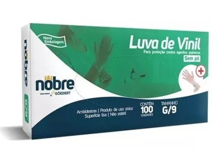 LUVA VINIL DESC S/PO G C/100 NOBRE NOBRE