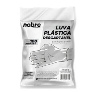 LUVA PLASTICA DESC TAM UNICO C/100 NOBRE NOBRE