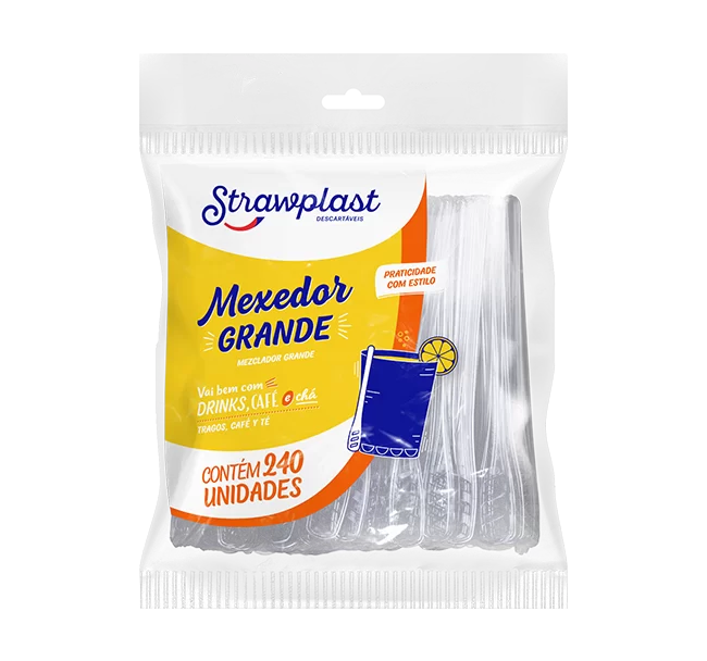 MEXEDOR GRANDE CRISTAL 11CM CX 12X240UN STRAWPLAST