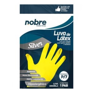LUVA LATEX SILVER S/FORR AM P NOBRE NOBRE
