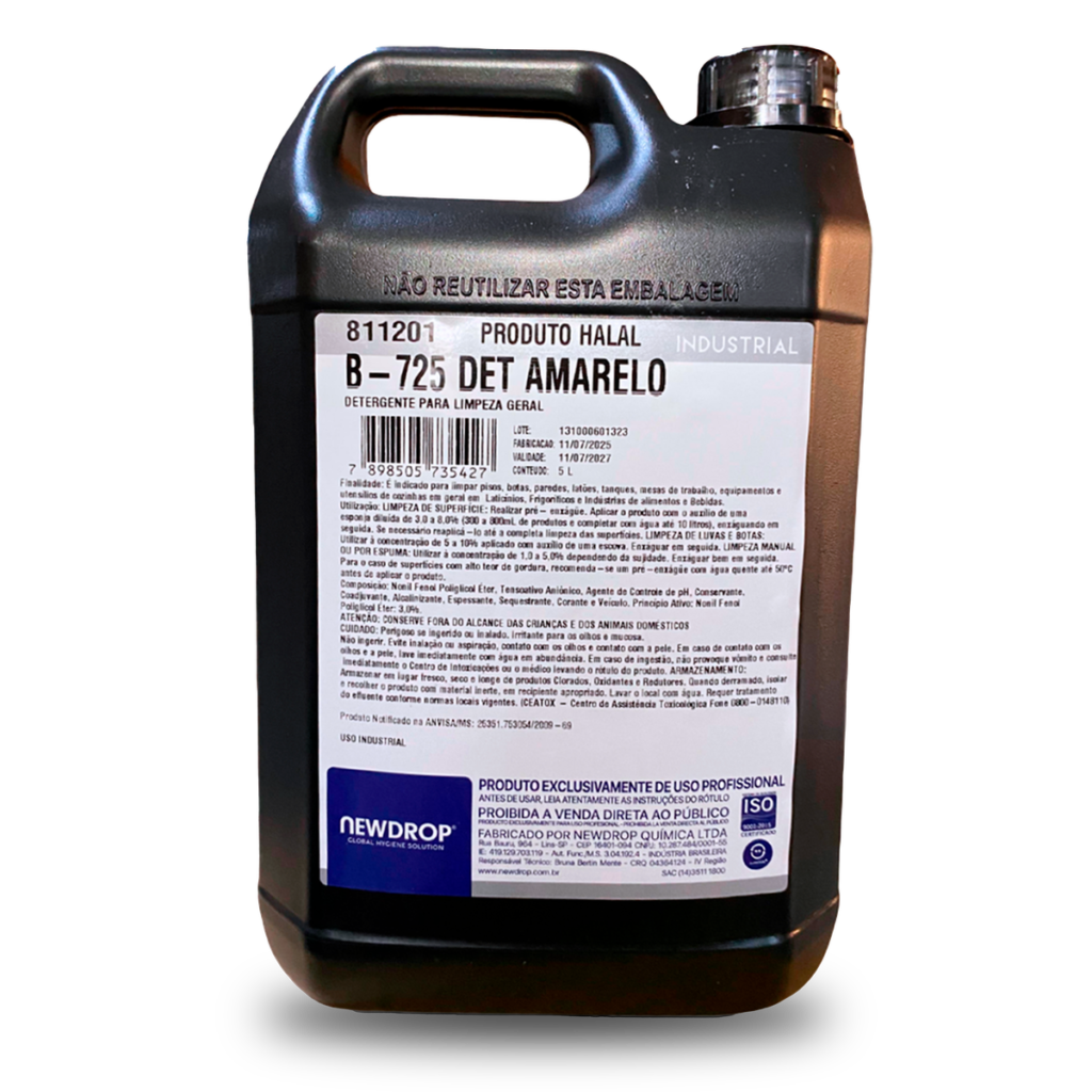 DETERG NEUTRO B-725 AMARELO 50L NEWDROP