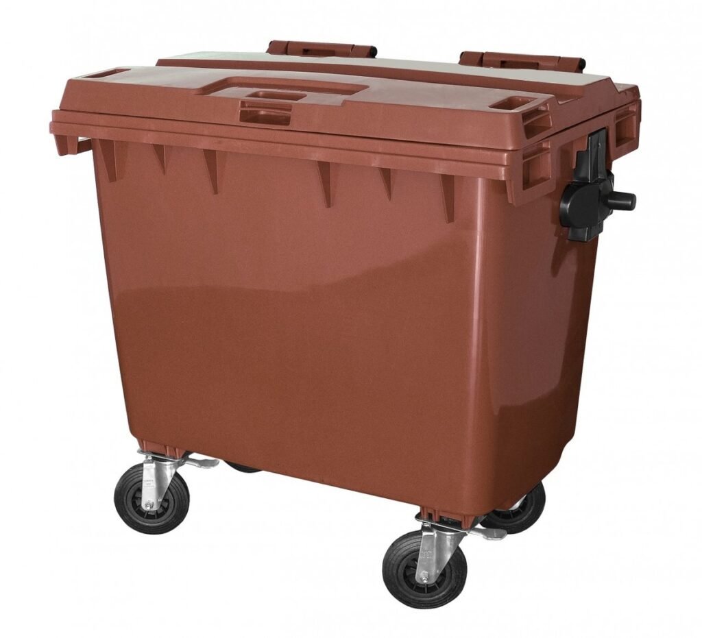 CONTENTOR MOVEL 660L MARROM C/RODAS JSN