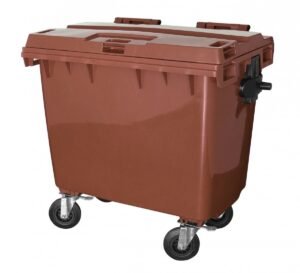 CONTENTOR MOVEL 660L MARROM C/RODAS JSN