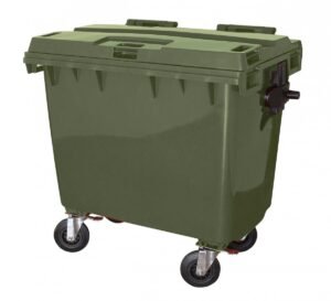 CONTENTOR MOVEL 660L VERDE C/RODAS JSN