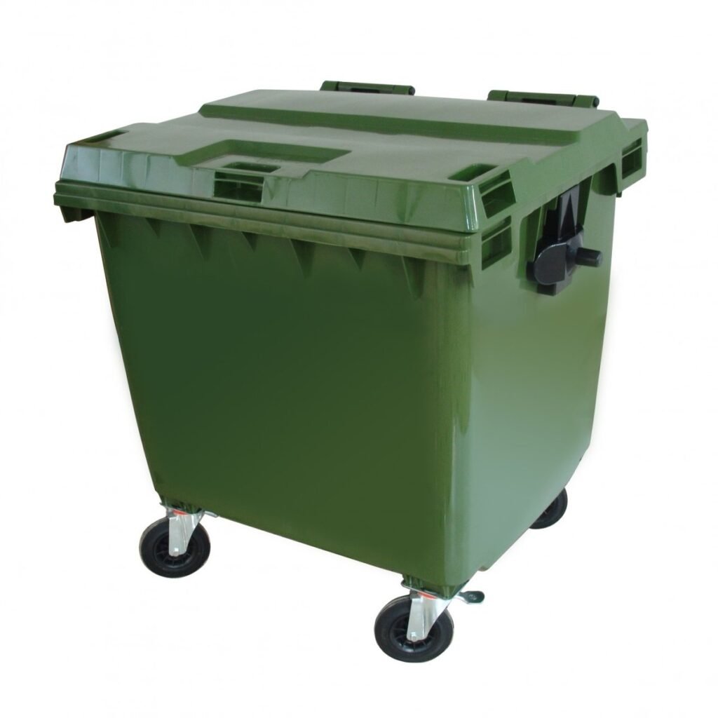 CONTENTOR MOVEL 1000L VERDE C/RODAS JSN