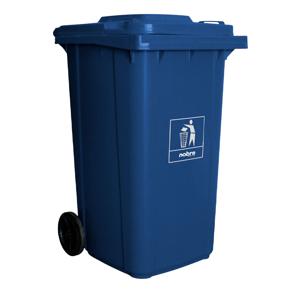 COLETORA PLASTICA 240L AZUL C/RODAS NOBRE