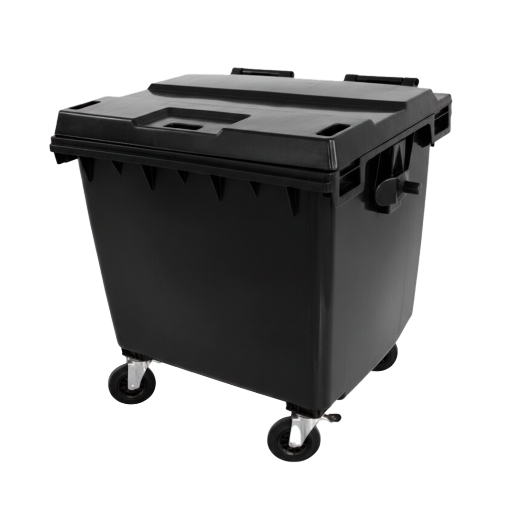 CONTENTOR MOVEL 1000L PRETO C/RODAS S/P JSN