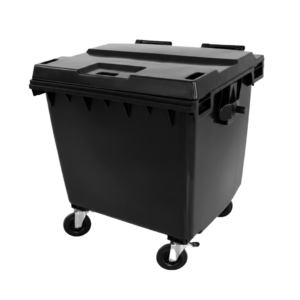 CONTENTOR MOVEL 1000L PRETO C/RODAS S/P JSN