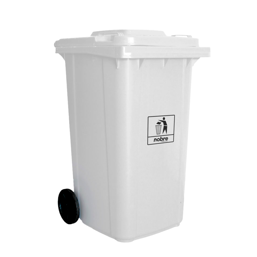COLETORA PLASTICA 240L BRANCA C/RODAS NOBRE