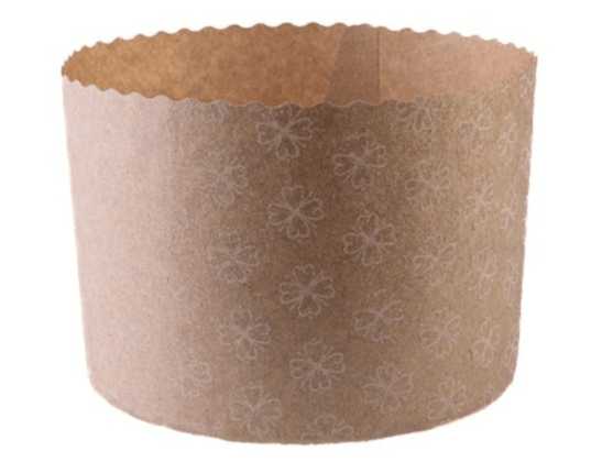 FORMA PANETONE 70X60 FIORI BRANCO 100UN ECOPACK