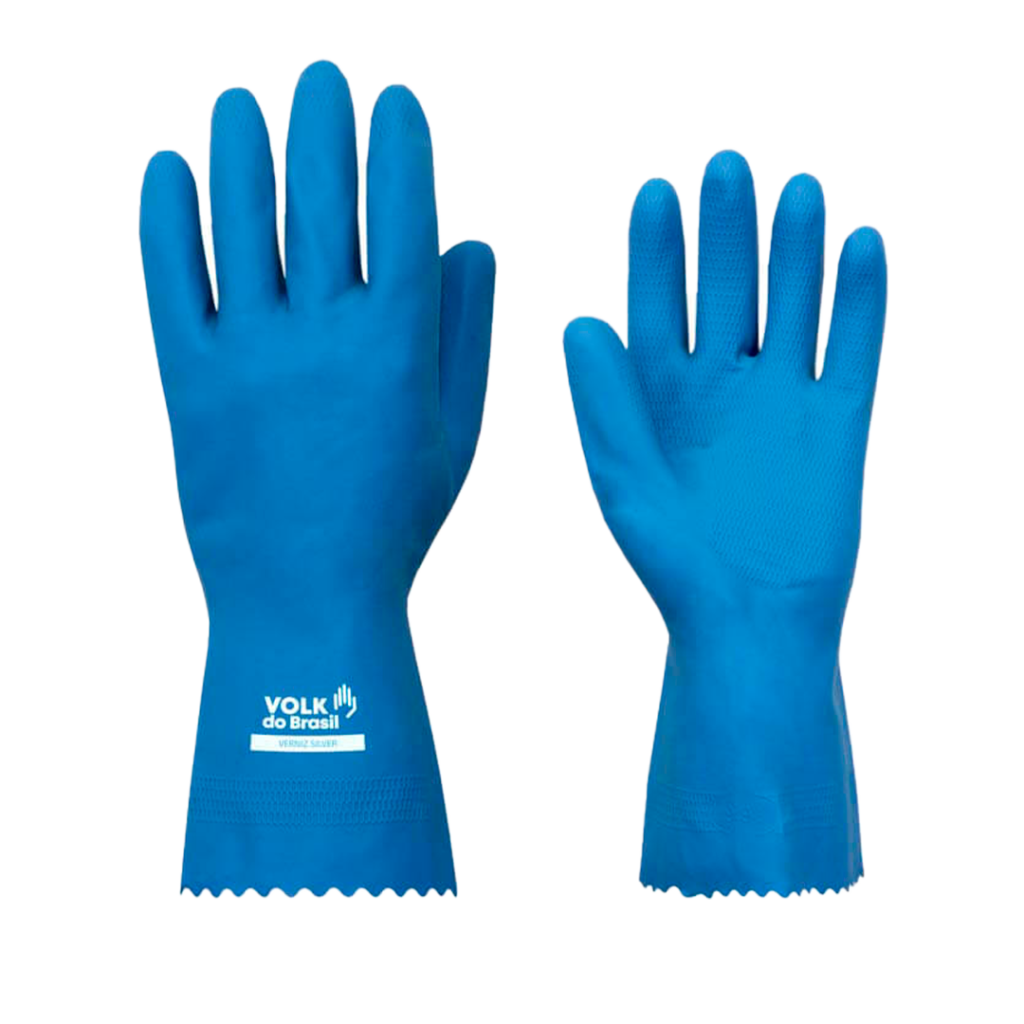 LUVA LATEX SILVER S/FORR AZ P NOBRE NOBRE