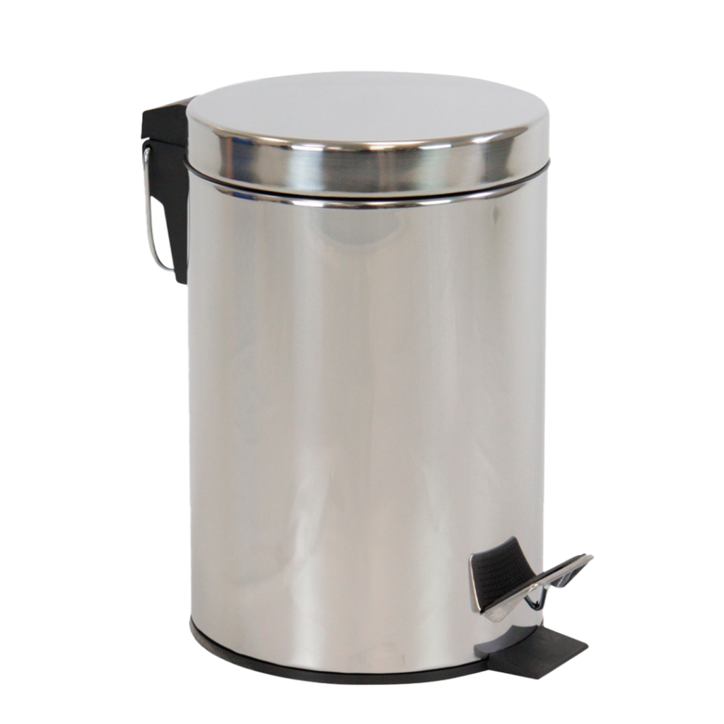 LIXEIRA INOX POLIDO 3L C/PEDAL REDONDA NOBRE