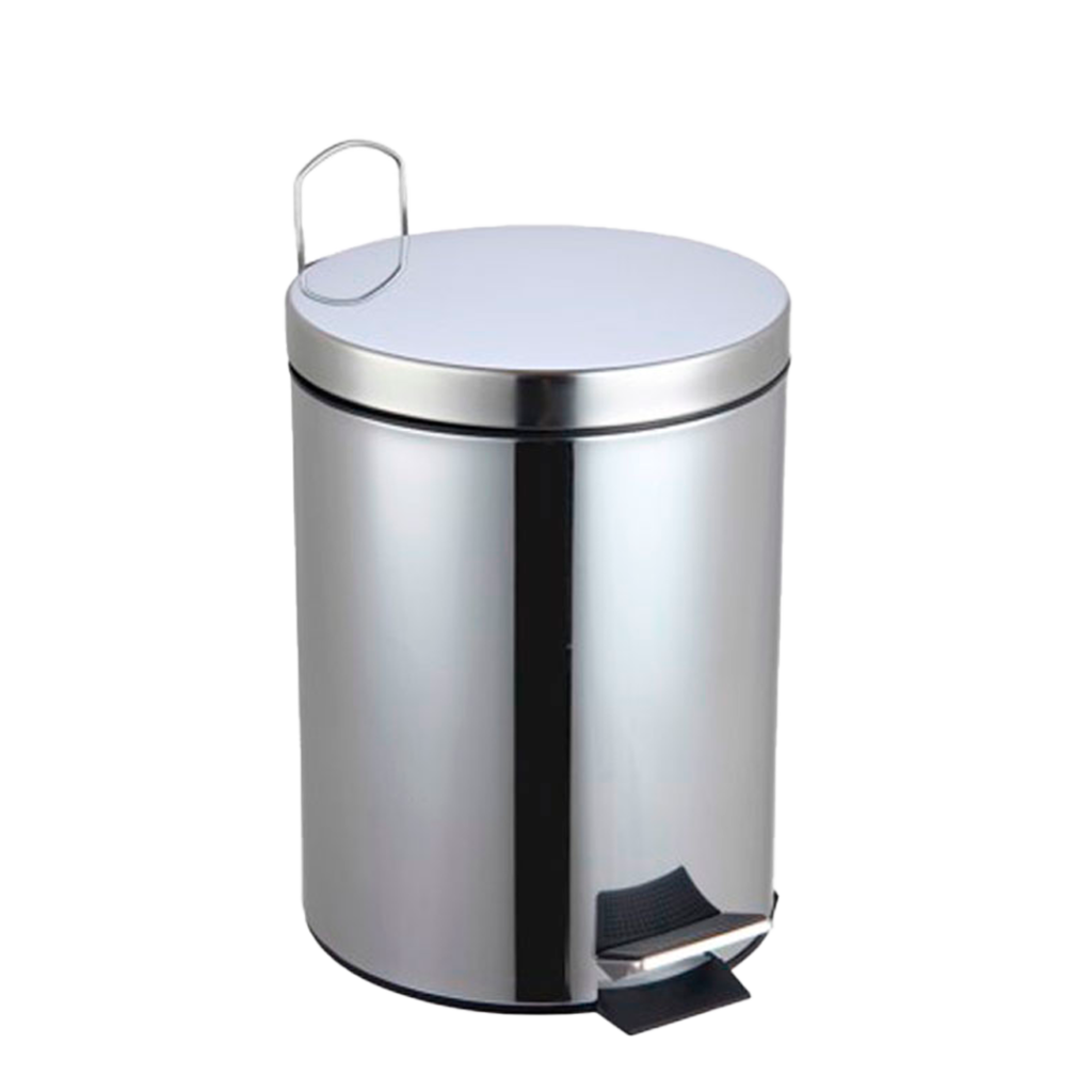 LIXEIRA INOX POLIDO 5L C/PEDAL REDONDA NOBRE