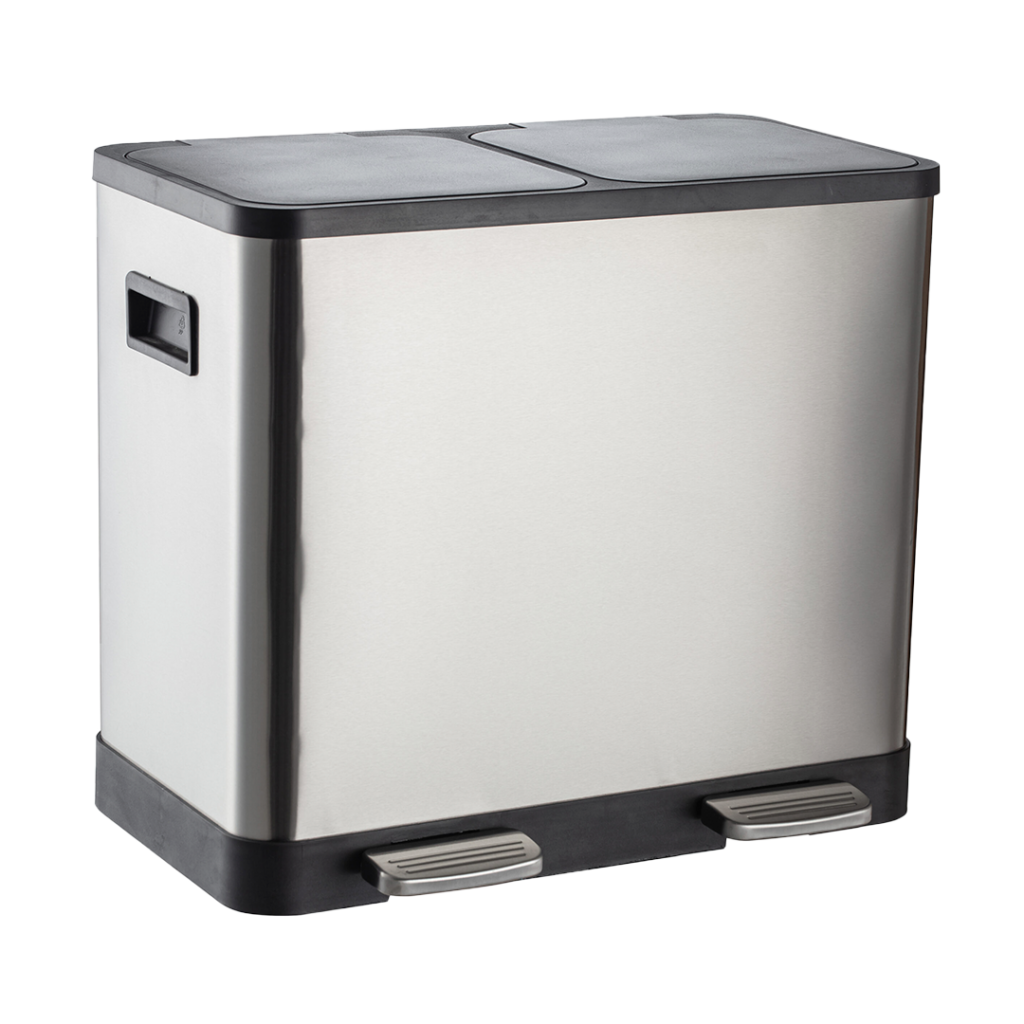 LIXEIRA INOX 15L RETANG 2 DIV C/PEDAL NOBRE