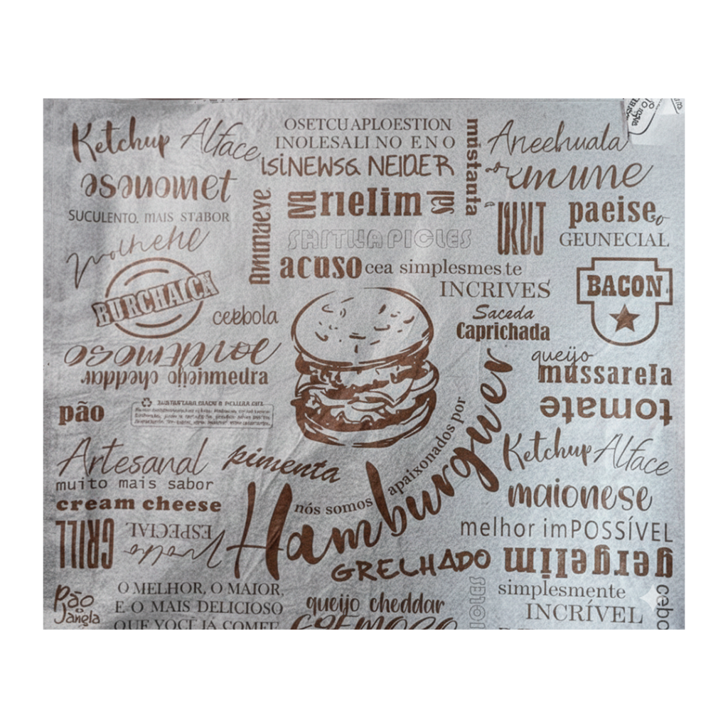 PAPEL ACOPLADO HAMBURGUER 33X38 C/400 PAO NA JANELA