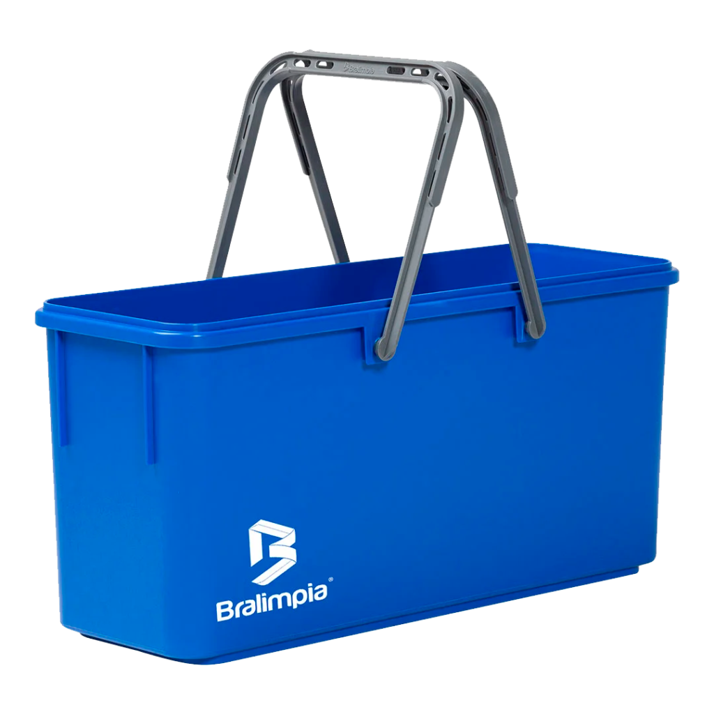 BALDE 25L C/ALCA E TAMPA PLAST AZ RETANG BRALIMPIA