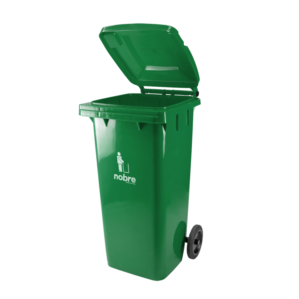 COLETORA PLASTICA 120L VERDE C/RODAS NOBRE