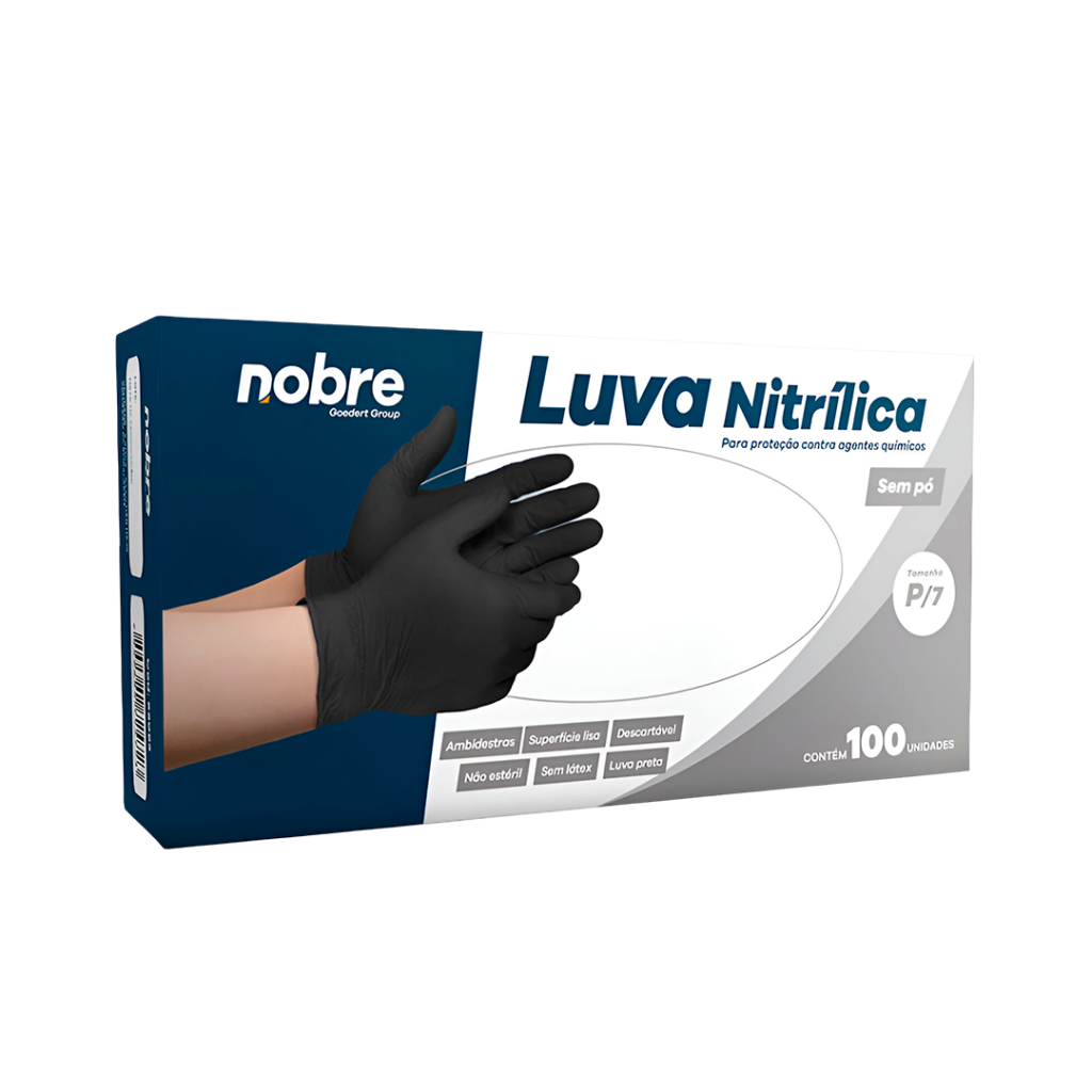 LUVA NITRILICA S/PO P AZ C/100 NOBRE