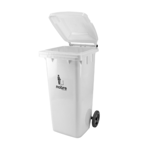 COLETORA PLASTICA 120L BRANCA C/RODAS NOBRE