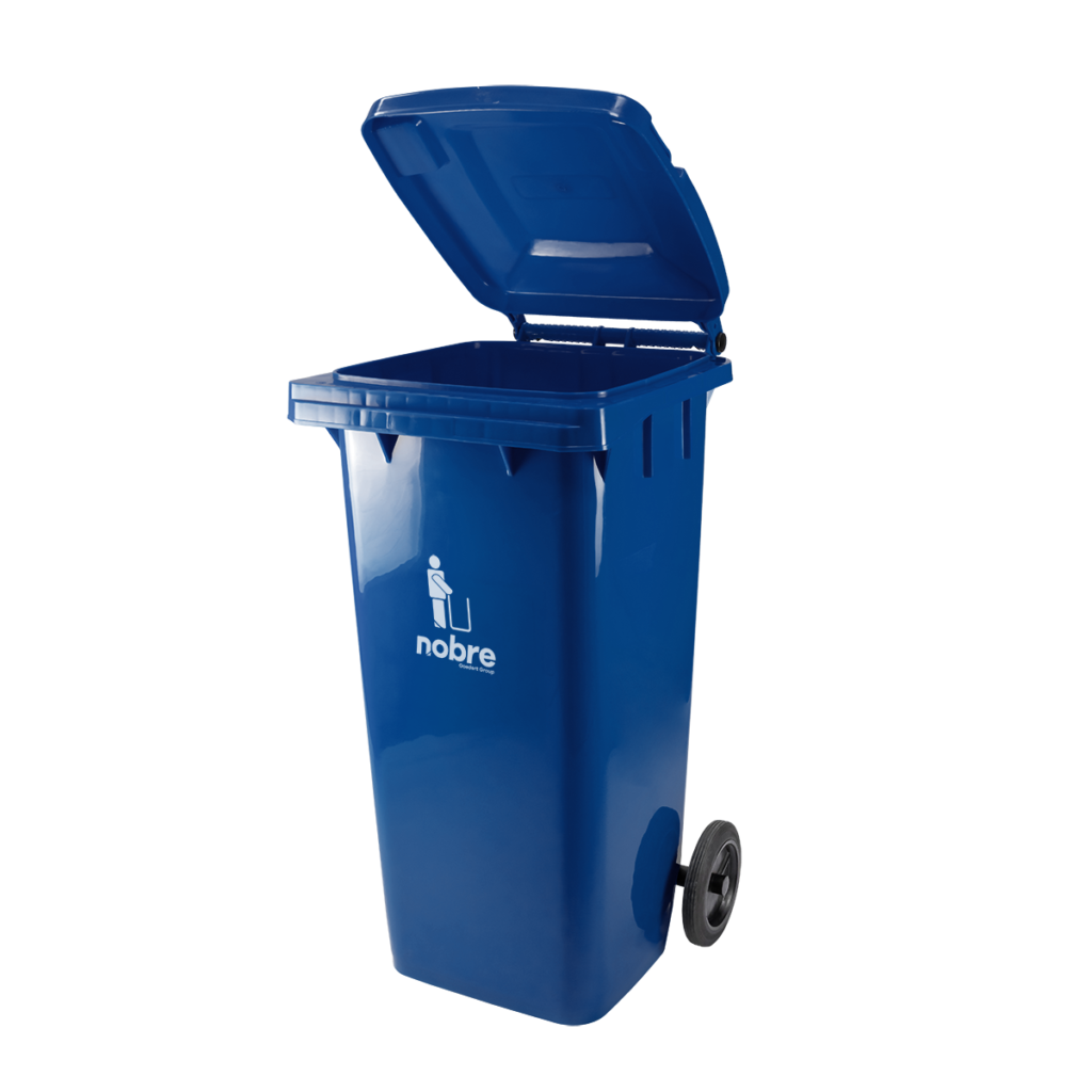 COLETORA PLASTICA 120L AZUL C/RODAS NOBRE