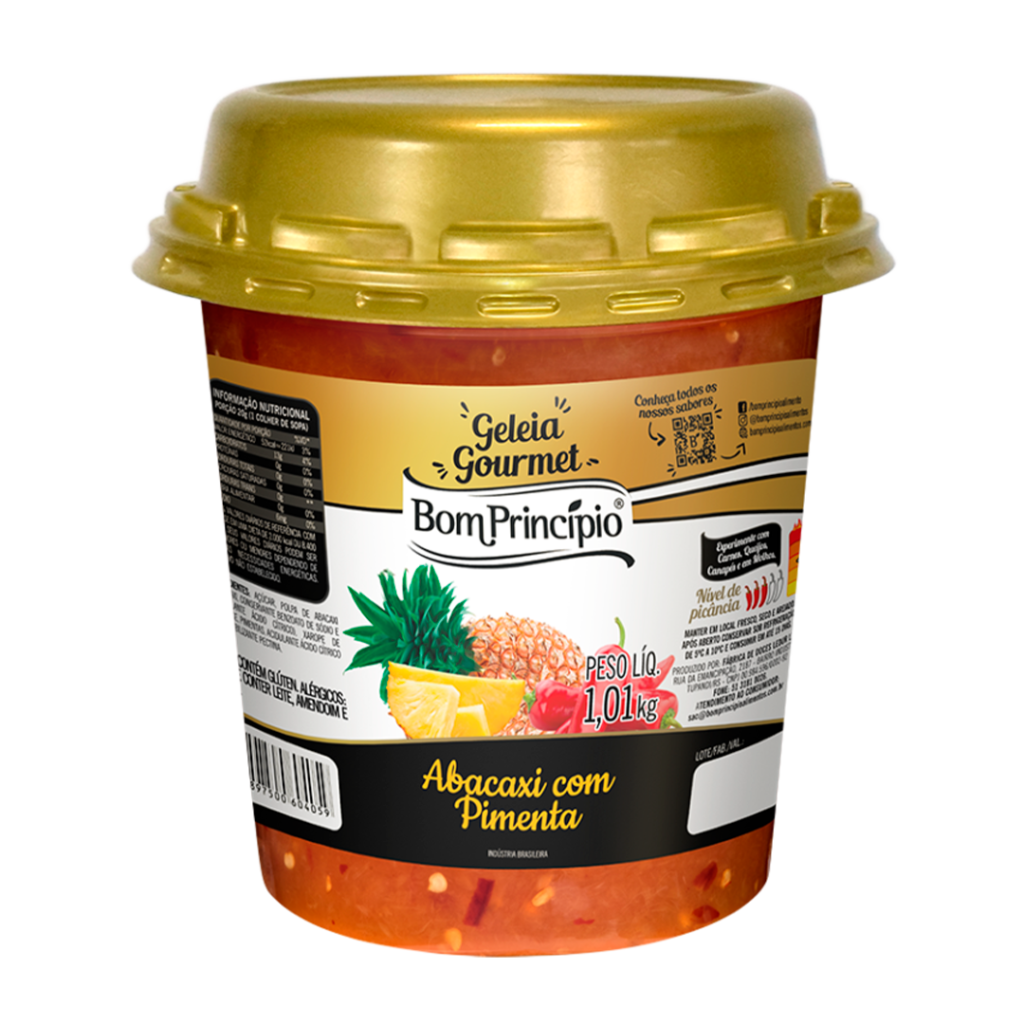 GELEIA ABACAXI C/PIMENTA 1,01KG BOM PRINCIPIO