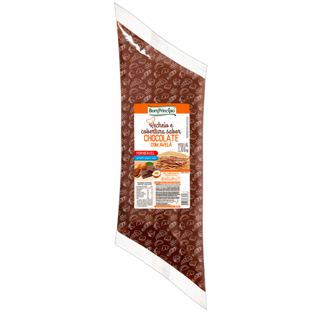 RECHEIO PIZZA CHOCOLATE E AVELA 1,01KG BOM PRINCIPIO