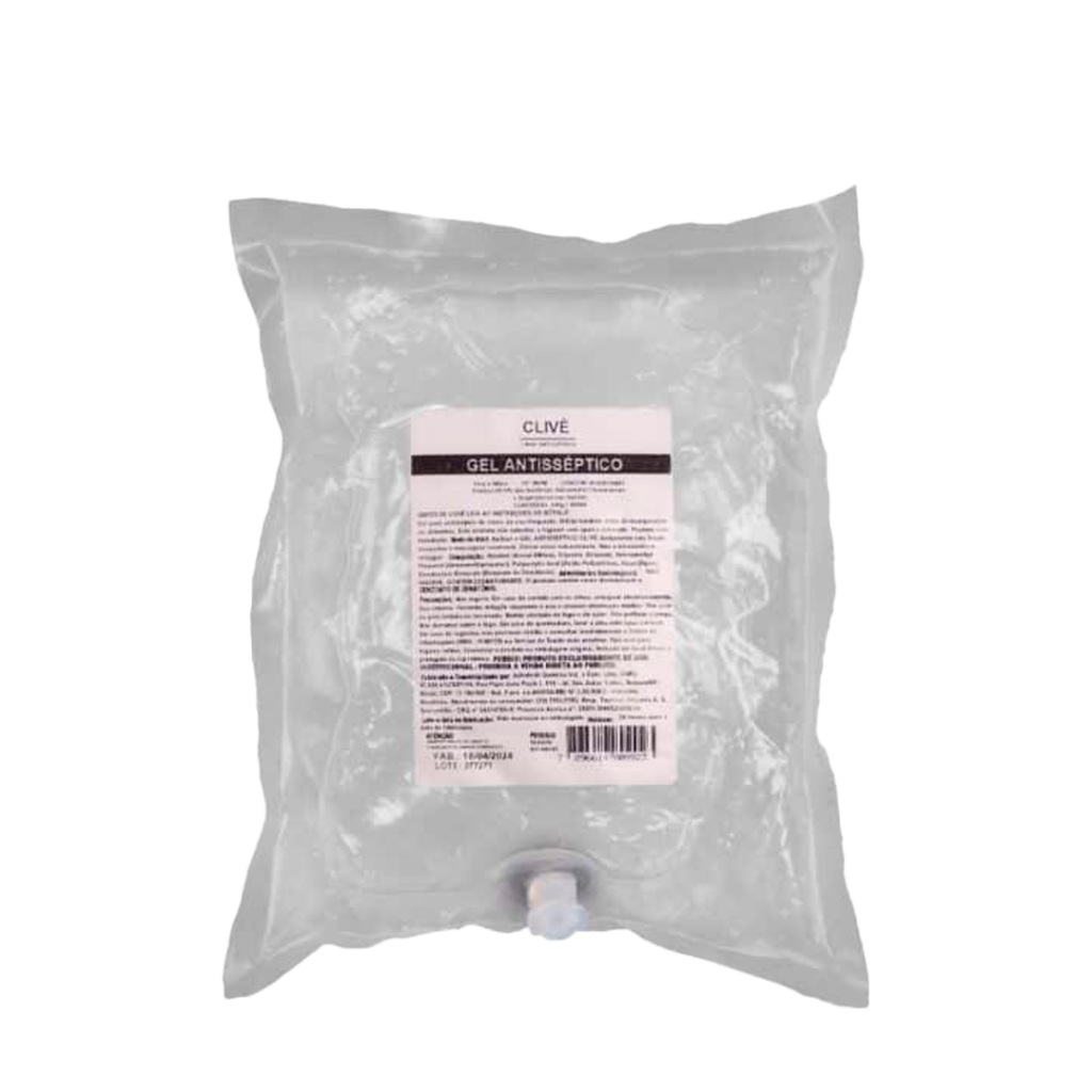 ALCOOL GEL 70% REFIL BAG 800ML CLIVE NOBRE