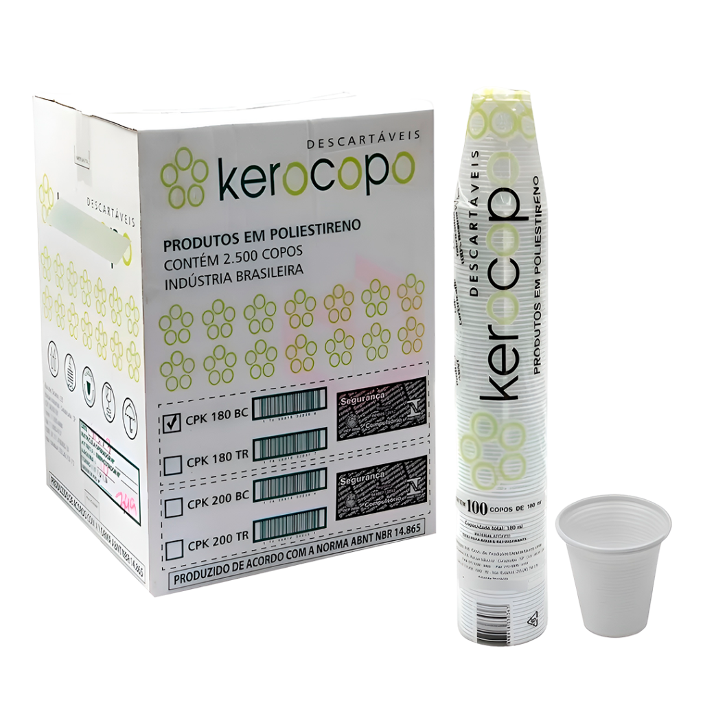 COPO 180ML TRANSP PS CX 25X100 KEROCOPO ALTACOPPO