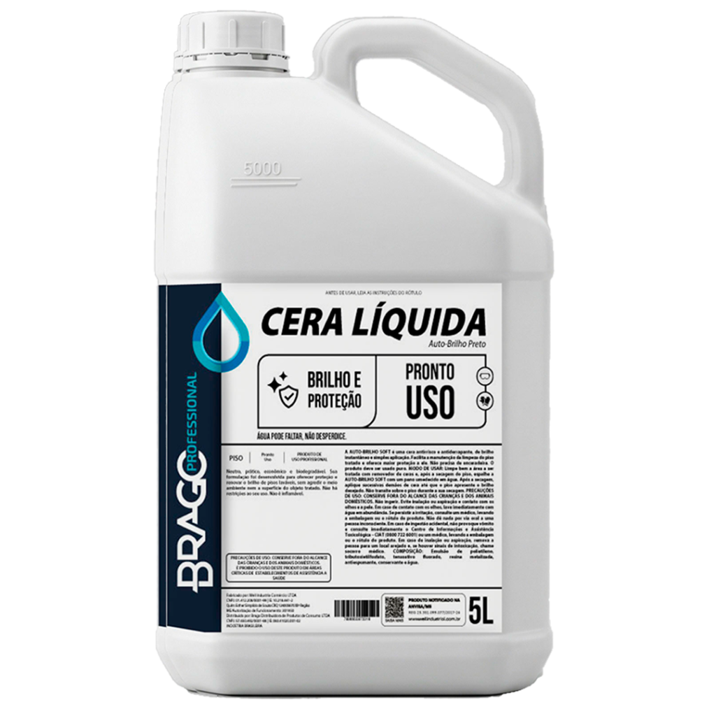 CERA AUTO BRILHO PRETA 5L BRAGO PROFESSIONAL