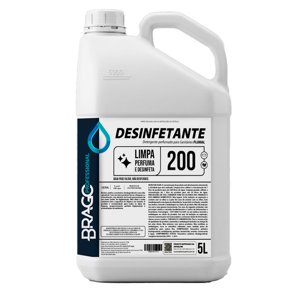 DESINF CONCENTRADO FLORAL 5L 1/200 BRAGO PROFESSIONAL