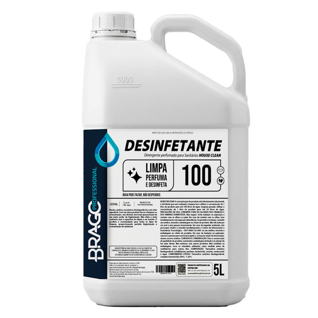 DESINF CONCENTRADO HOUSE CLEAN 5L 1/100 BRAGO PROFESSIONAL