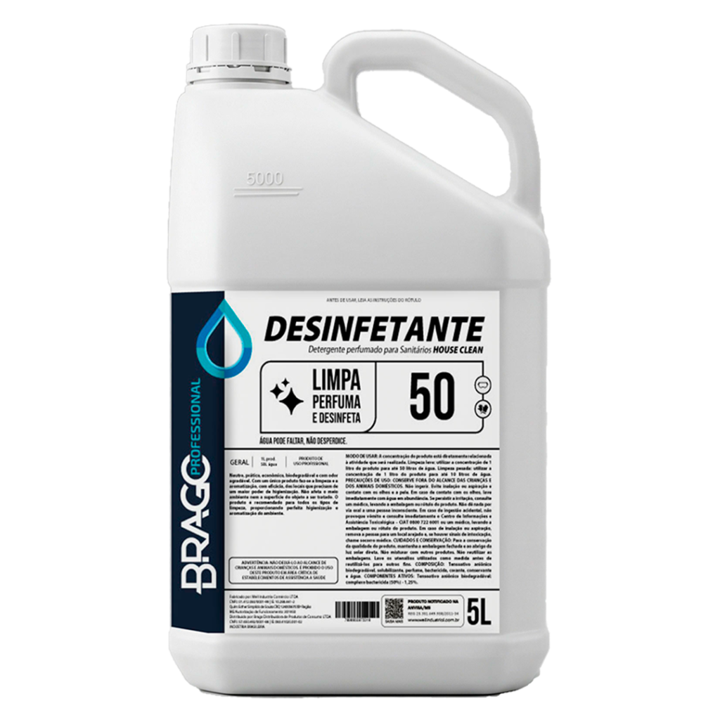 DESINF CONCENTRADO HOUSE CLEAN 5L 1/50 BRAGO PROFESSIONAL