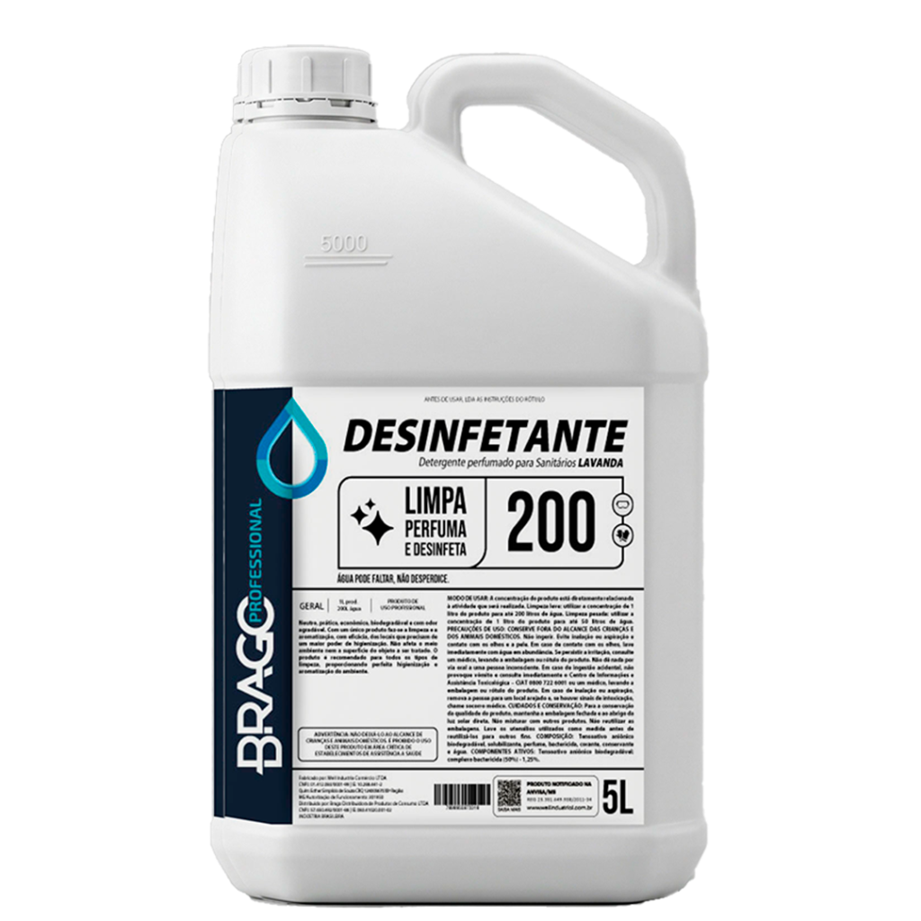 DESINF CONCENTRADO LAVANDA 5L 1/200 BRAGO PROFESSIONAL