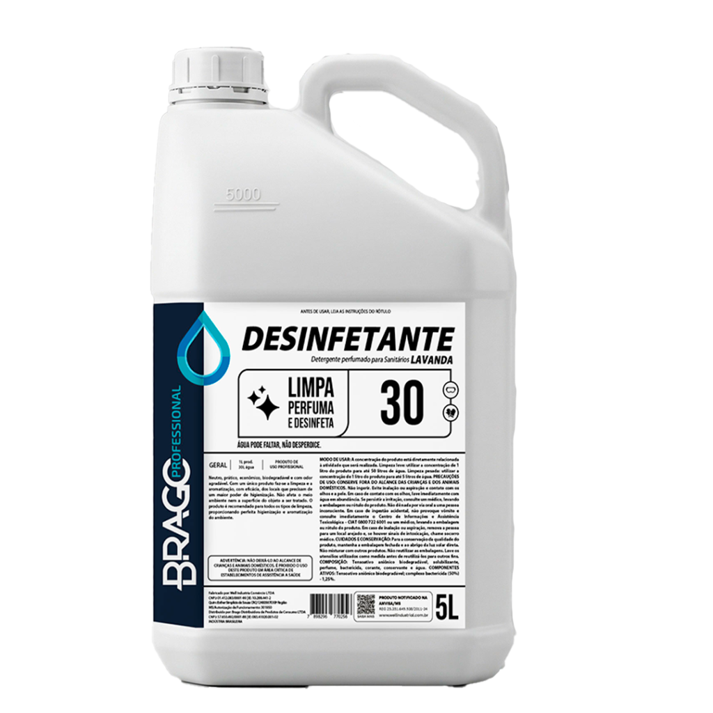 DESINF CONCENTRADO LAVANDA 5L 1/30 BRAGO PROFESSIONAL