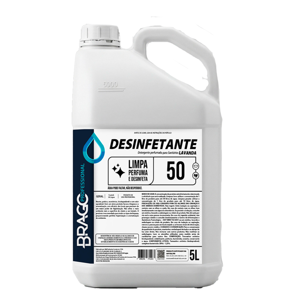 DESINF CONCENTRADO LAVANDA 5L 1/50 BRAGO PROFESSIONAL